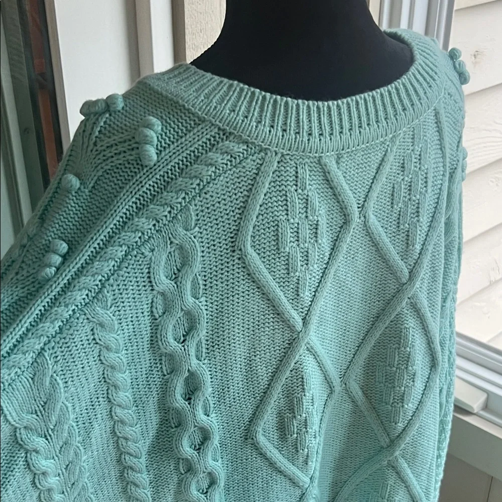 Mint Green Cable Knit Sweater